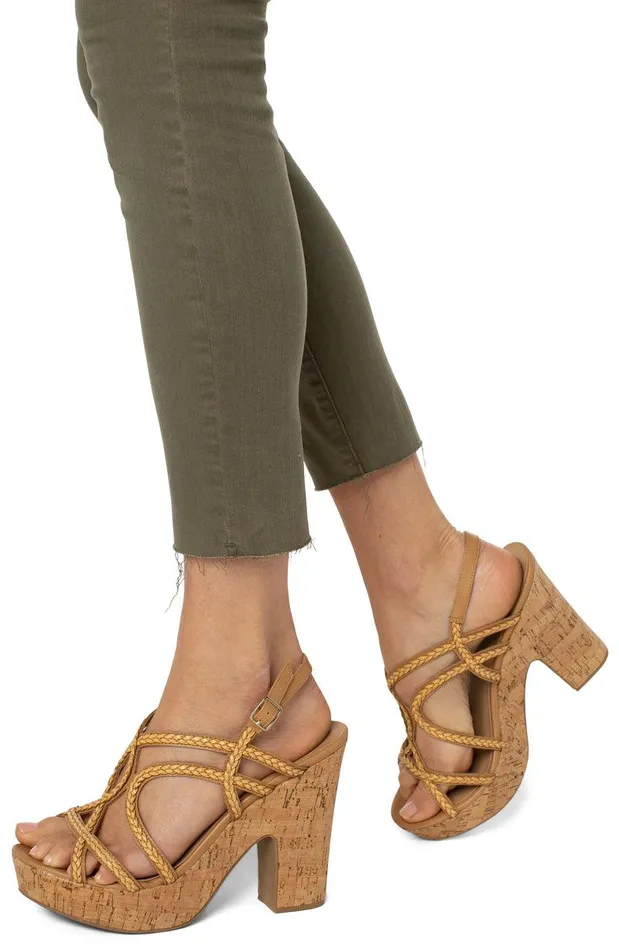Liverpool Los Angeles THE GIA GLIDER CROP CUT HEM HIGH PERFORMANCE DENIM Green Aloe Women SKINNY
