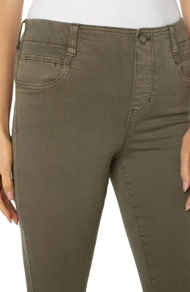 Liverpool Los Angeles THE GIA GLIDER CROP CUT HEM HIGH PERFORMANCE DENIM Green Aloe Women SKINNY