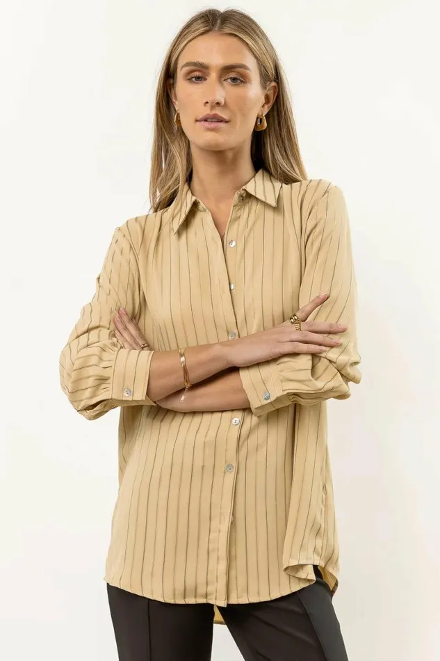 Loren Button Up In Olive 8211 FINAL SALE Olive Women Bohme Tops