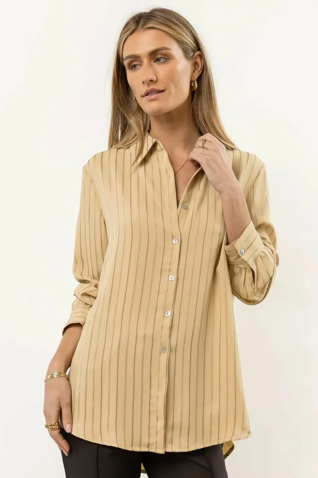 Loren Button Up In Olive 8211 FINAL SALE Olive Women Bohme Tops