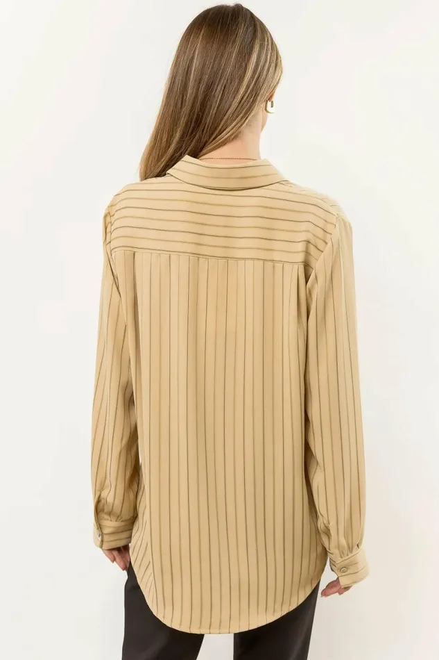 Loren Button Up In Olive 8211 FINAL SALE Olive Women Bohme Tops