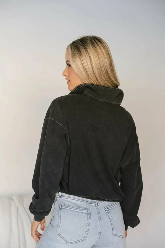 Lorena Quarter Zip In Black Black Women Bohme Tops