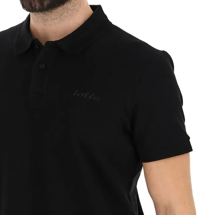 Lotto Sport Polo Shirts Man POLO CAPRI III All Black Lotto Sport Polo Shirts Man POLO CAPRI III All Black