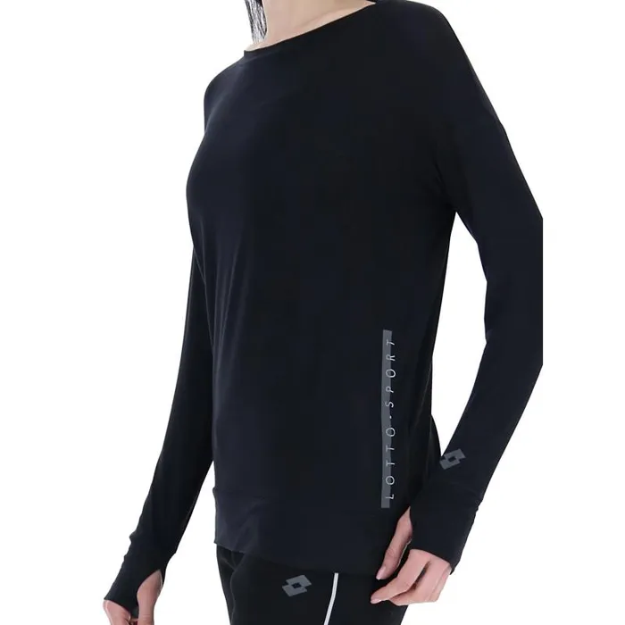 Lotto Sport Running WomanMan DINAMICO W V TEE LS VI All Black Lotto Sport Running WomanMan DINAMICO W V TEE LS VI All Black