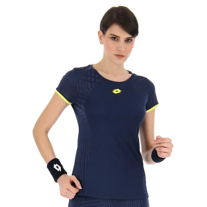 Lotto Sport TShirt WomanMan SUPERRAPIDA W V TEE Dark Denimacid Yellow