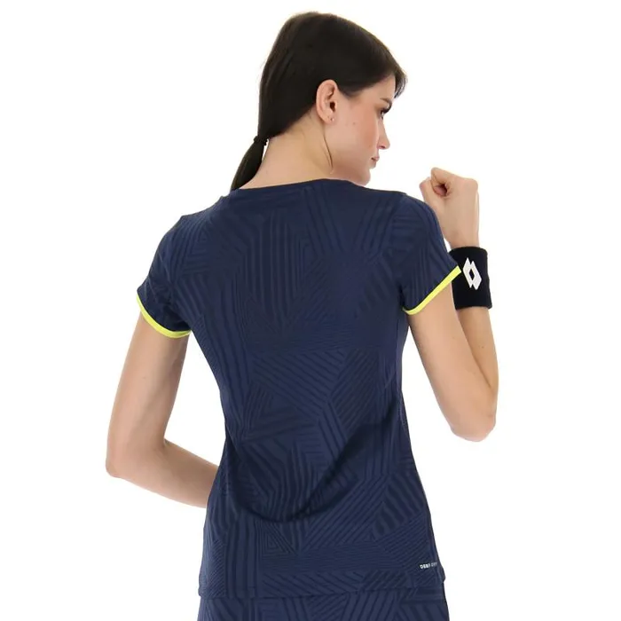 Lotto Sport TShirt WomanMan SUPERRAPIDA W V TEE Dark Denimacid Yellow