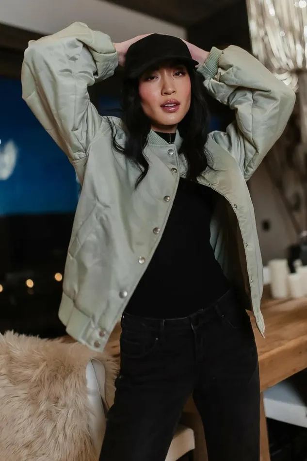 Madilyn Bomber Jacket In Sage Sage Women Bohme Outerwear