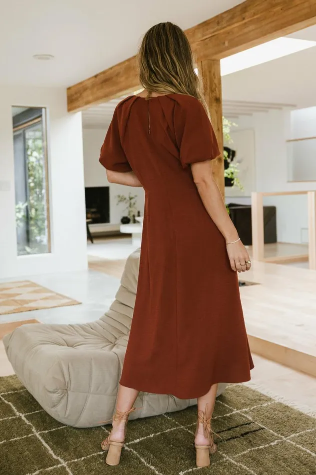 Maeve Midi Dress In Rust Rust Women Bohme Dresses