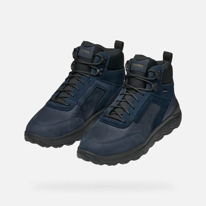 Man Geox Ankle Boots SPHERICA 4X4 ABX MAN Navy Waterproof Boots Navy