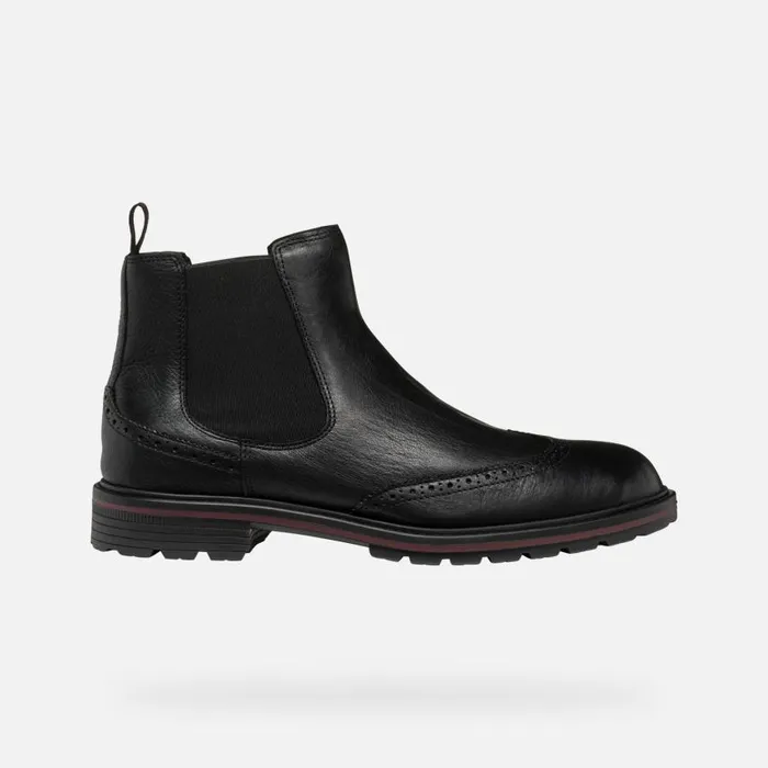 Man Geox Ankle Boots WALK PLEASURE C MAN Black Chelsea Boots Black