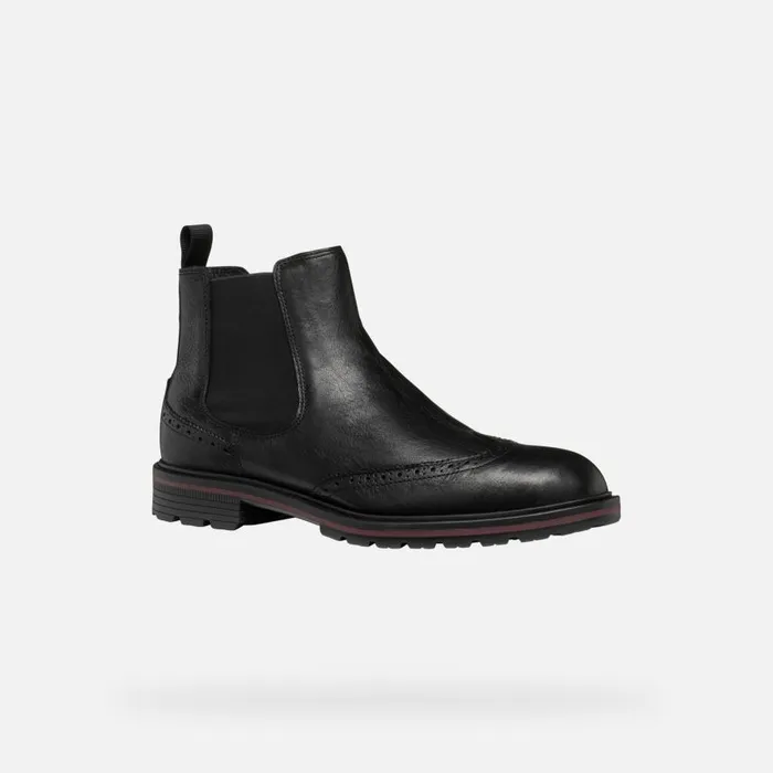 Man Geox Ankle Boots WALK PLEASURE C MAN Black Chelsea Boots Black