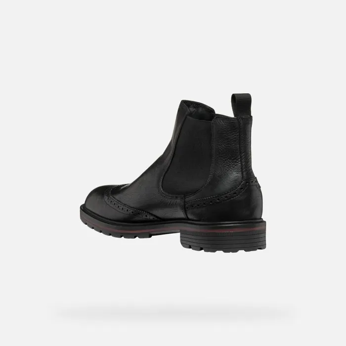 Man Geox Ankle Boots WALK PLEASURE C MAN Black Chelsea Boots Black