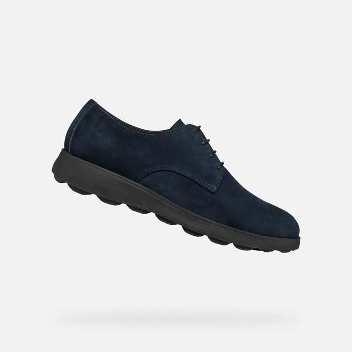Man Geox Casual Shoes SPHERICA EC10 MAN Navy Suede Shoes Navy