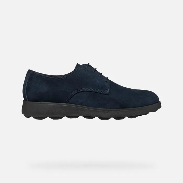Man Geox Casual Shoes SPHERICA EC10 MAN Navy Suede Shoes Navy