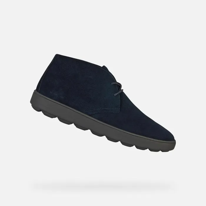 Man Geox Casual Shoes SPHERICA ECUB1 Men039s Navy Suede Shoes Geox Navy