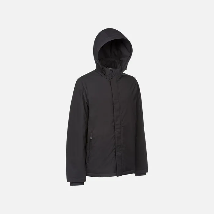 Man Geox Down Jackets AURELIO MAN Sky Captain Short Down Jacket Sky Captain