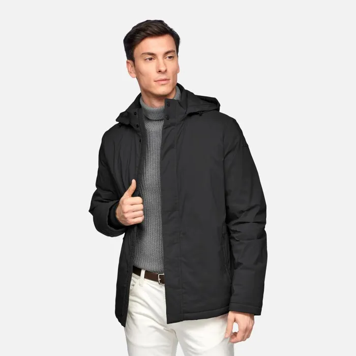 Man Geox Down Jackets AURELIO MAN Sky Captain Short Down Jacket Sky Captain