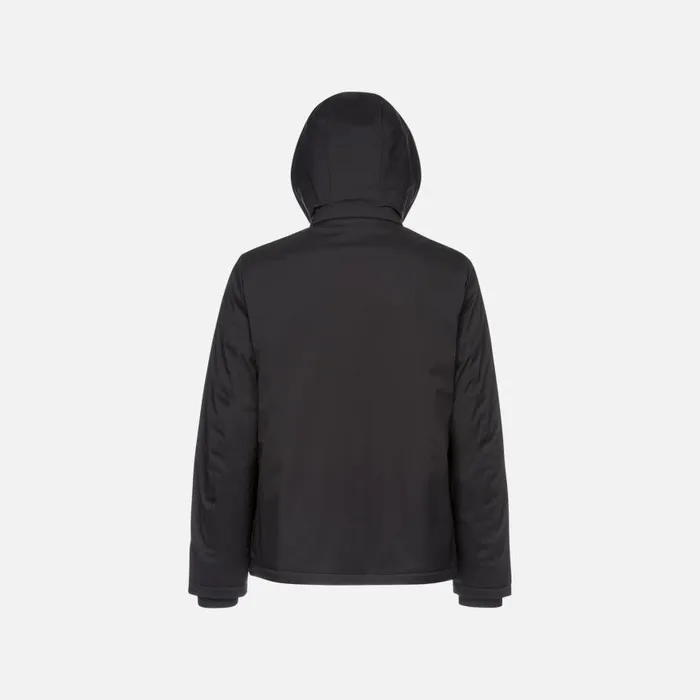 Man Geox Down Jackets AURELIO MAN Sky Captain Short Down Jacket Sky Captain