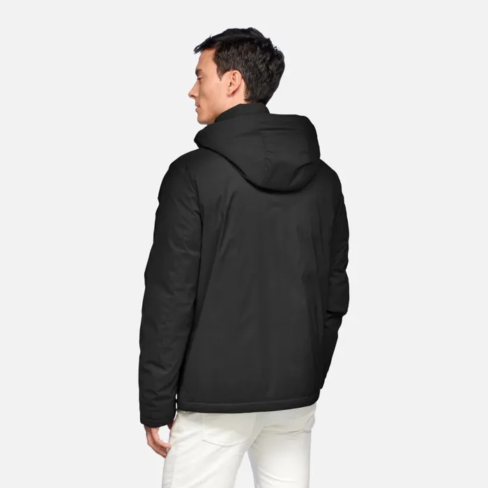 Man Geox Down Jackets AURELIO MAN Sky Captain Short Down Jacket Sky Captain
