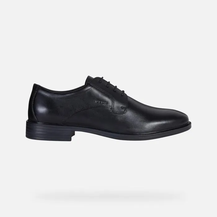 Man Geox Formal Shoes GLADWIN MAN Black Leather Shoes Black