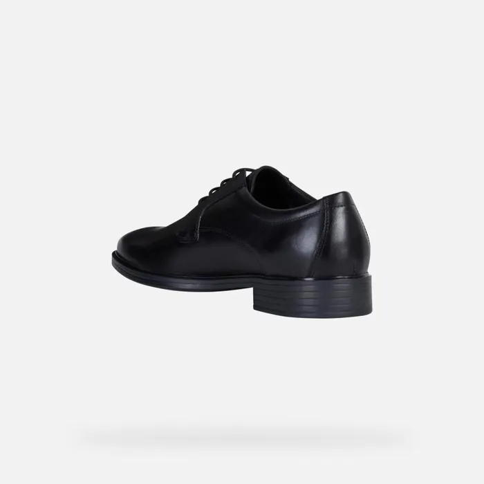 Man Geox Formal Shoes GLADWIN MAN Black Leather Shoes Black