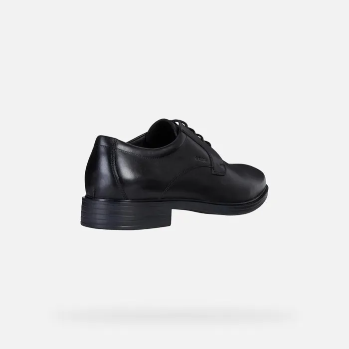 Man Geox Formal Shoes GLADWIN MAN Black Leather Shoes Black