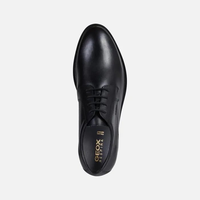Man Geox Formal Shoes GLADWIN MAN Black Leather Shoes Black