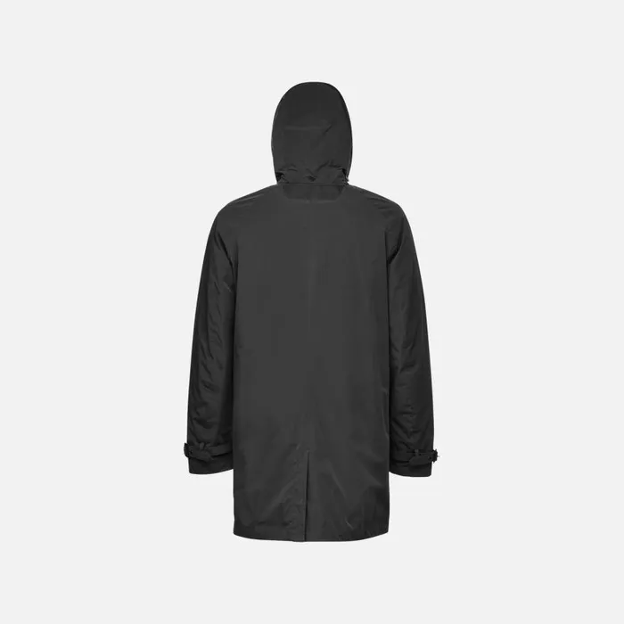 Man Geox Jackets ANYWECO MAN Black Trench Coat Black