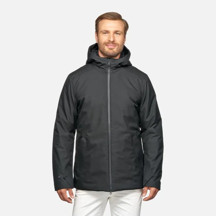 Man Geox Jackets CLINTFORD ABX MAN Black Short Parka Black