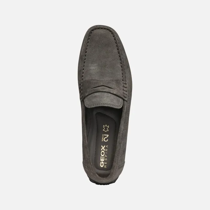 Man Geox Loafers MONER W 2FIT MAN Mud Suede Loafers Mud