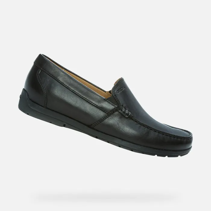Man Geox Loafers SIRON W C Leather Loafers Black Man Geox Black
