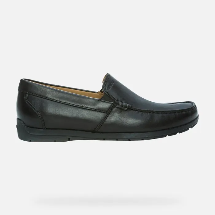 Man Geox Loafers SIRON W C Leather Loafers Black Man Geox Black