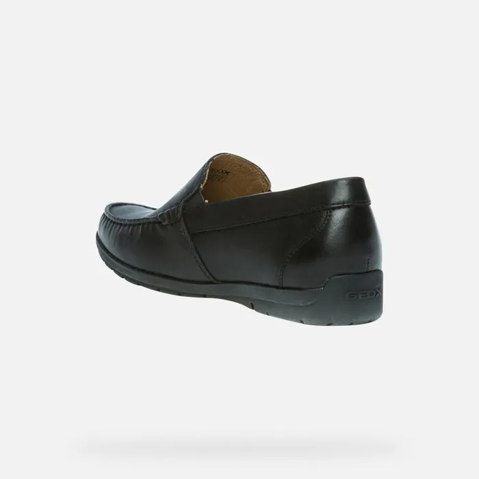 Man Geox Loafers SIRON W C Leather Loafers Black Man Geox Black