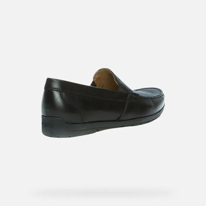Man Geox Loafers SIRON W C Leather Loafers Black Man Geox Black