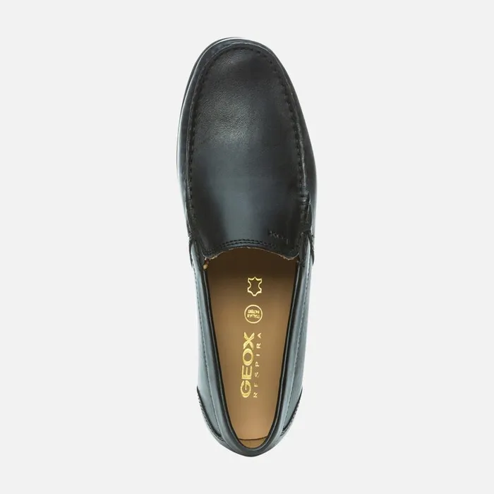 Man Geox Loafers SIRON W C Leather Loafers Black Man Geox Black