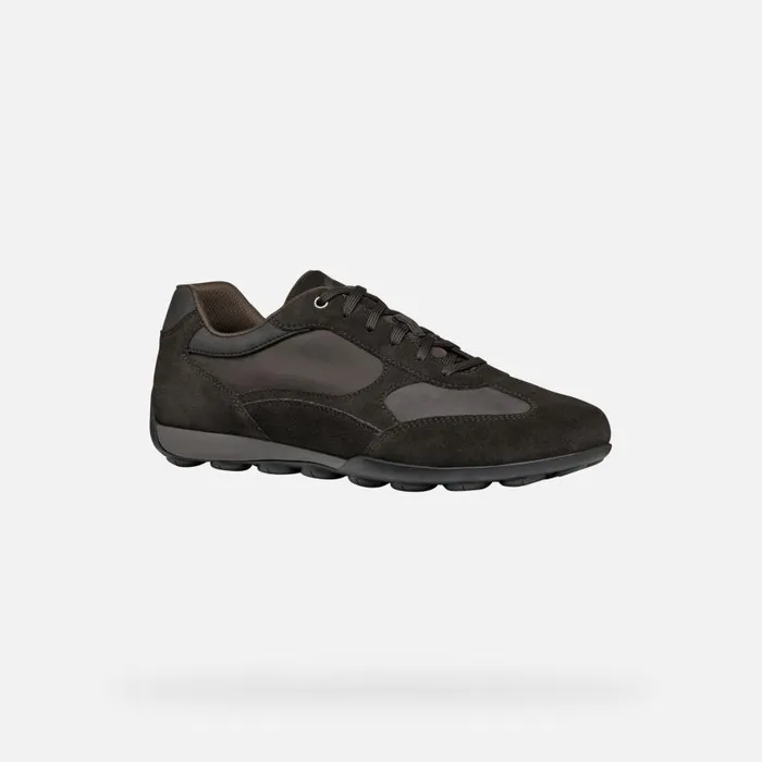 Man Geox Sneakers SNAKE 20 MAN Dark Coffee Low Top Sneakers Dark Coffee