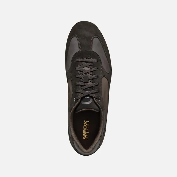 Man Geox Sneakers SNAKE 20 MAN Dark Coffee Low Top Sneakers Dark Coffee