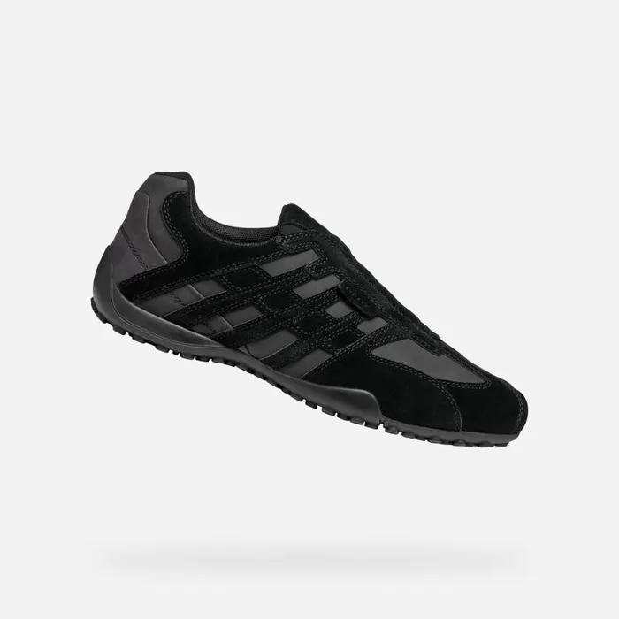 Man Geox Sneakers SNAKE MAN Black Low Top Sneakers Black
