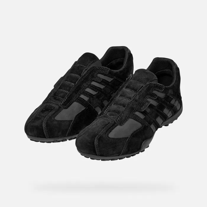 Man Geox Sneakers SNAKE MAN Black Low Top Sneakers Black