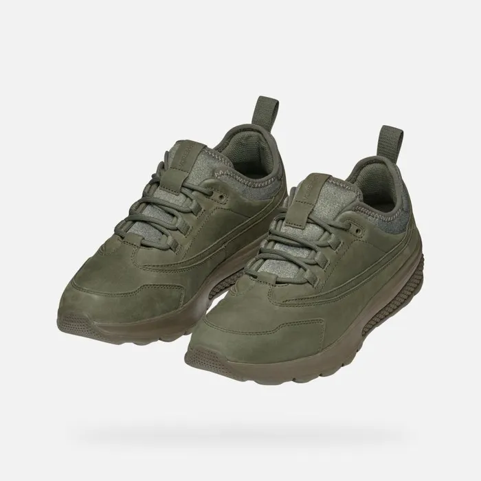 Man Geox Sneakers SPHERICA ACTIF MAN Military Low Top Sneakers Military