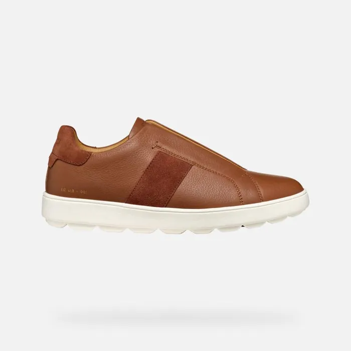 Man Geox Sneakers SPHERICA ECUB1 MAN Light Brown Low Top Sneakers Light Brown