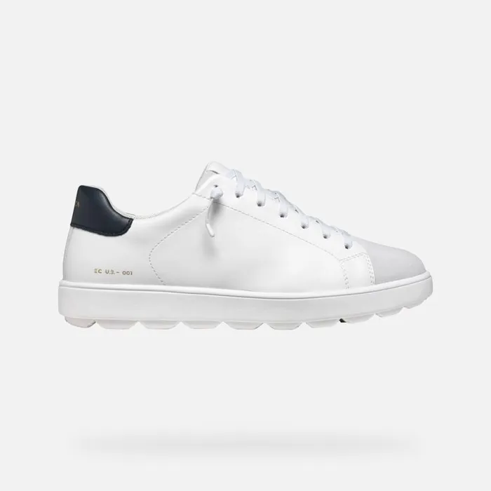 Man Geox Sneakers SPHERICA ECUB1 MAN WhiteOff White Low Top Sneakers Whiteoff White