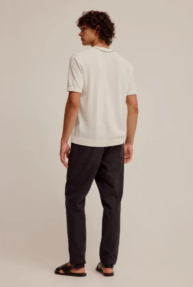 Man Venroy Knitwear Knitted Contrast Trim T Shirt