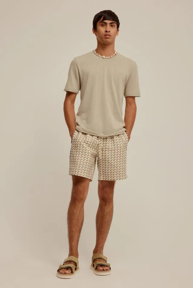 Man Venroy Knitwear Rolled Edge Cotton Knit TShirt