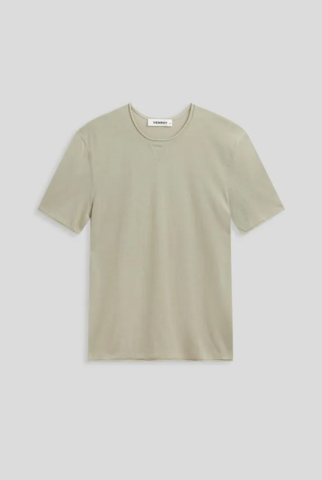 Man Venroy Knitwear Rolled Edge Cotton Knit TShirt