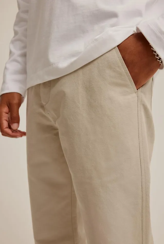 Man Venroy Pants Contrast Waist Band Cotton Twill Trouser