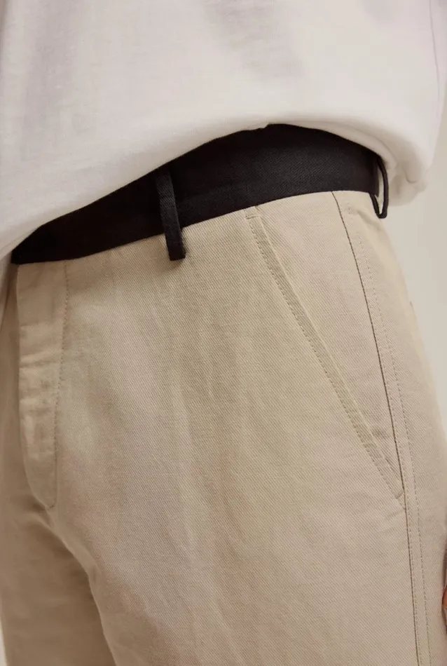 Man Venroy Pants Contrast Waist Band Cotton Twill Trouser