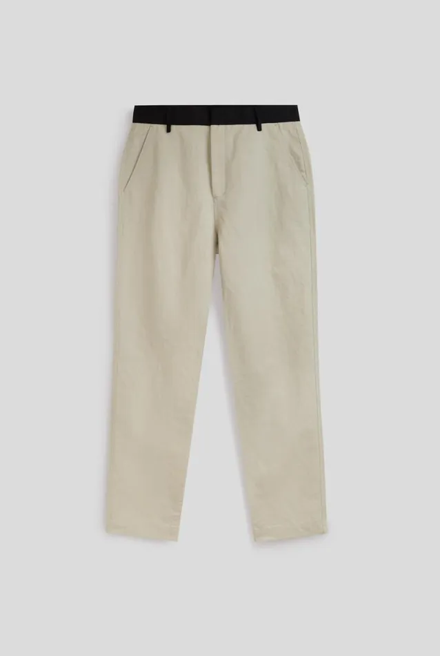 Man Venroy Pants Contrast Waist Band Cotton Twill Trouser