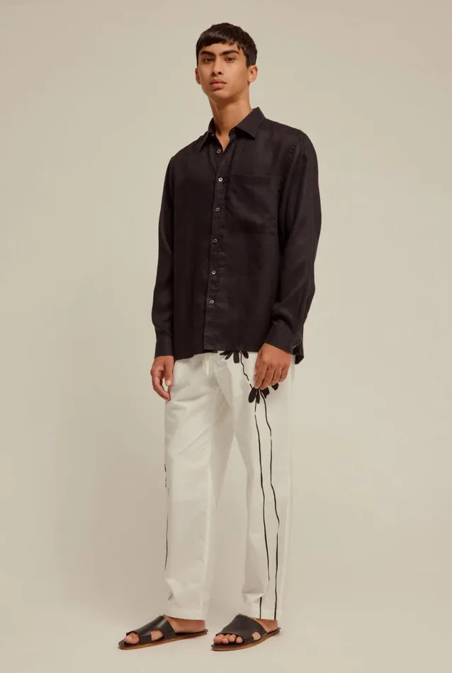 Man Venroy Pants Printed Relaxed Poplin Pant