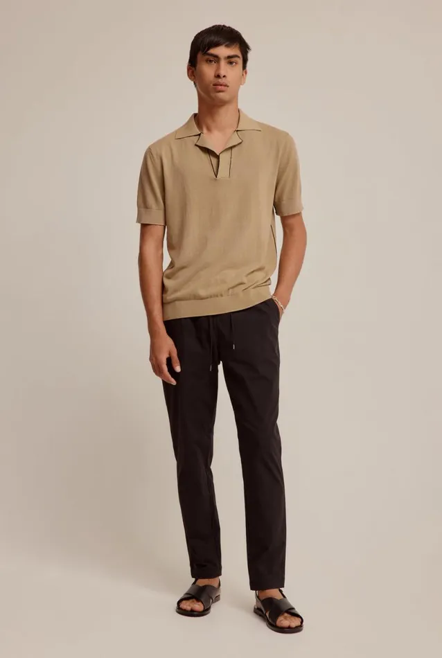 Man Venroy Polos Knitted Contrast Trim Polo